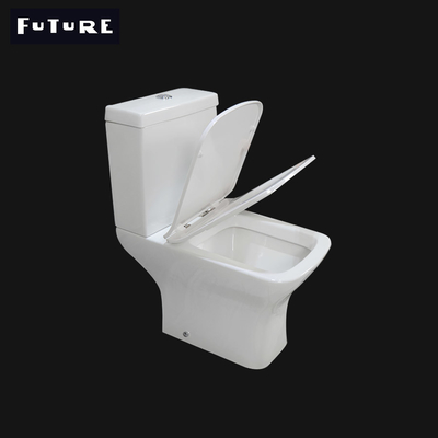 Modieus Randloos Vierkant Toilet Randloos Dicht Gekoppeld Toilet 375mm Breedte