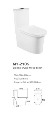 Het automatische Ééndelige Toilet van Verrichtingssiphonic met 4/6L-het Ontwerp van de Waterbesparing